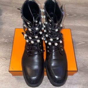 COPY - Black zip boots with pearls ⚡️SEND BEST OFFER⚡️